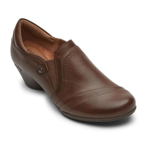 COBB HILL | WOMEN'S LAUREL SLIP-ON SHOE-BARK LTHR