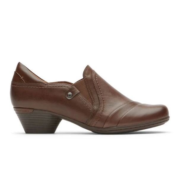 COBB HILL | WOMEN'S LAUREL SLIP-ON SHOE-BARK LTHR