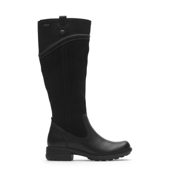 COBB HILL | WOMEN'S BRUNSWICK WATERPROOF TALL BOOT-BLACK LTHR/SUEDE WP