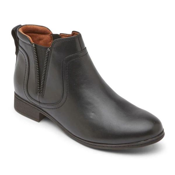 COBB HILL | WOMEN'S CROSBIE GORE BOOTIE-BLACK LTHR