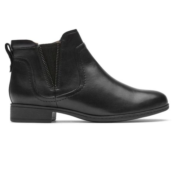 COBB HILL | WOMEN'S CROSBIE GORE BOOTIE-BLACK LTHR