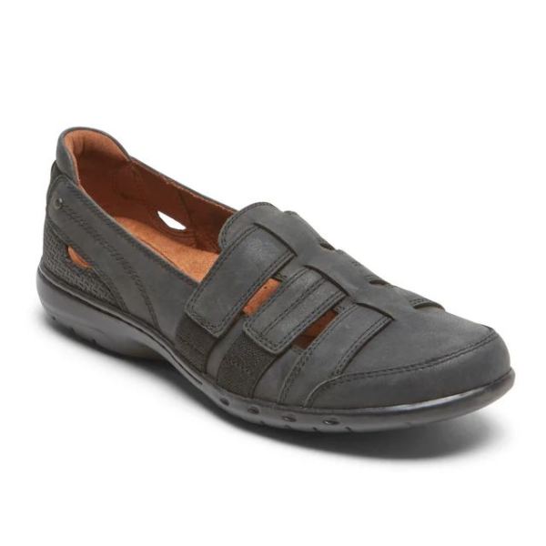 COBB HILL | WOMEN'S PENFIELD STRAPPY SLIP-ON FLAT-BLACK