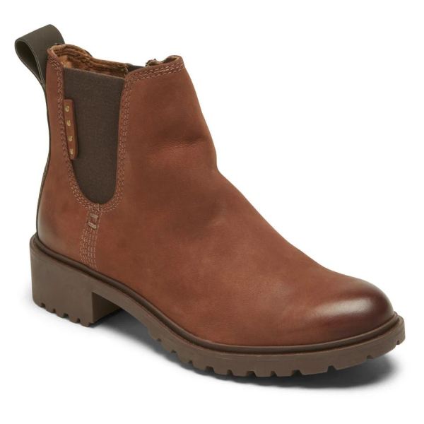 COBB HILL | WOMEN'S WINTER WATERPROOF CHELSEA BOOT-REDWOOD NUBUCK WP