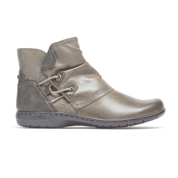 COBB HILL | WOMEN'S PENFIELD RUCHED BOOTIE-THUNDER GREY LTHR