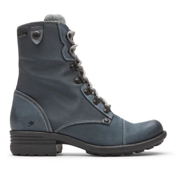 COBB HILL | WOMEN'S BRUNSWICK WATERPROOF BOOT-BLUE NUBUCK/TEXTILE WP ECO