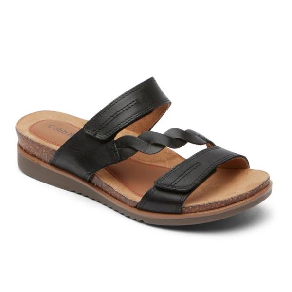 COBB HILL | WOMEN'S MAY ASYMMETRICAL SLIDE-BLACK