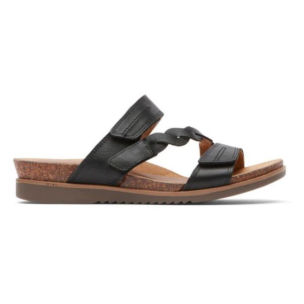 COBB HILL | WOMEN'S MAY ASYMMETRICAL SLIDE-BLACK