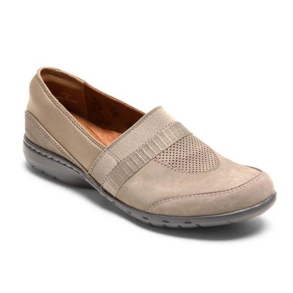 COBB HILL | WOMEN'S PENFIELD A-LINE SLIP-ON SHOE-TAUPE NUBUCK