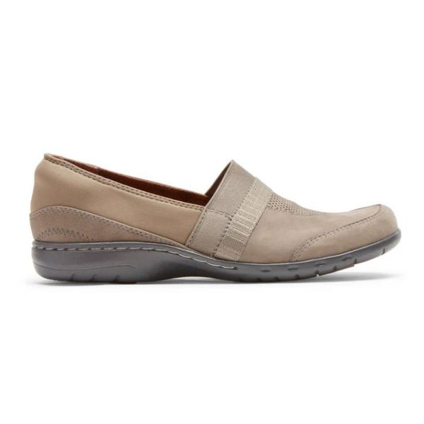 COBB HILL | WOMEN'S PENFIELD A-LINE SLIP-ON SHOE-TAUPE NUBUCK