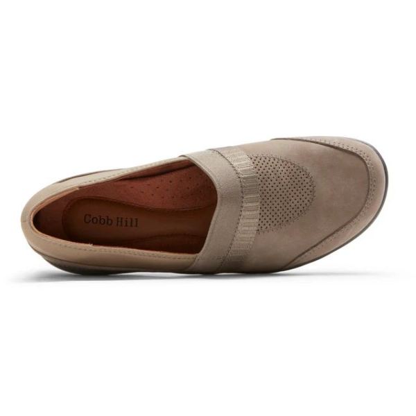 COBB HILL | WOMEN'S PENFIELD A-LINE SLIP-ON SHOE-TAUPE NUBUCK