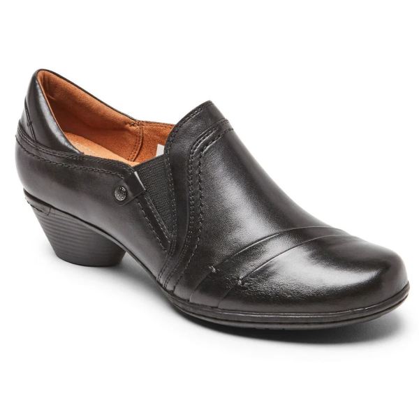 COBB HILL | WOMEN'S LAUREL SLIP-ON SHOE-BLACK LEATHER