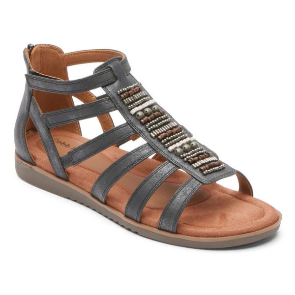 COBB HILL | WOMEN'S ZION GLADIATOR SANDAL-BLACK METALLIC ECO