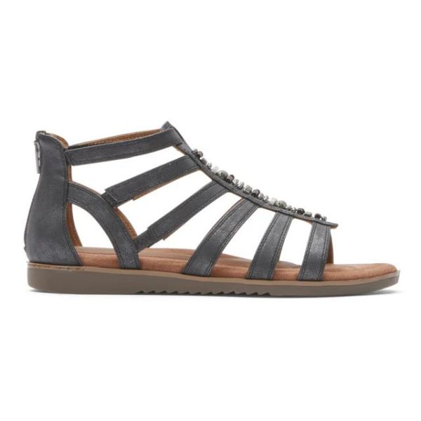 COBB HILL | WOMEN'S ZION GLADIATOR SANDAL-BLACK METALLIC ECO