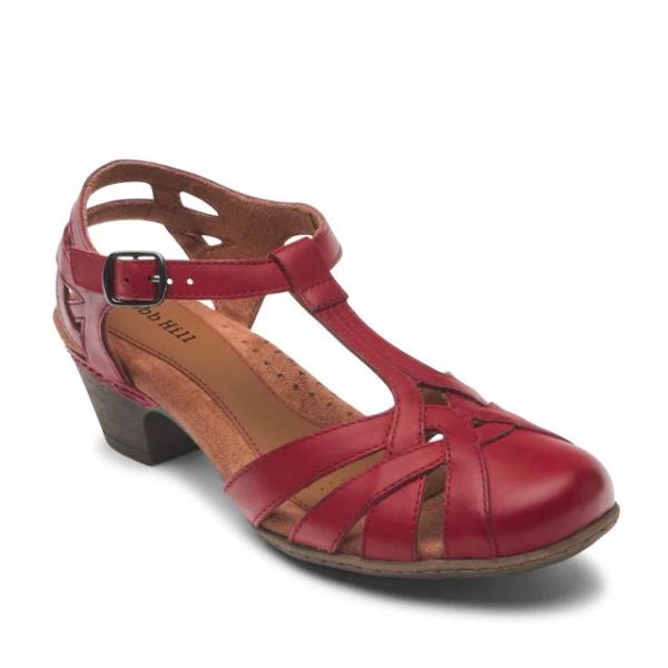 COBB HILL | WOMEN'S AUBREY T-STRAP HEEL-RED