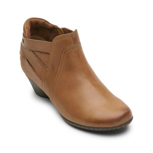 COBB HILL | WOMEN'S LAUREL STRAP BOOTIE-TAN LTHR