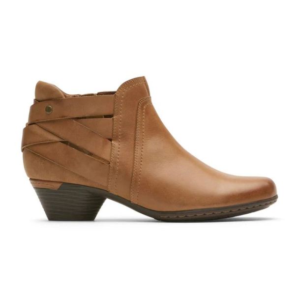 COBB HILL | WOMEN'S LAUREL STRAP BOOTIE-TAN LTHR