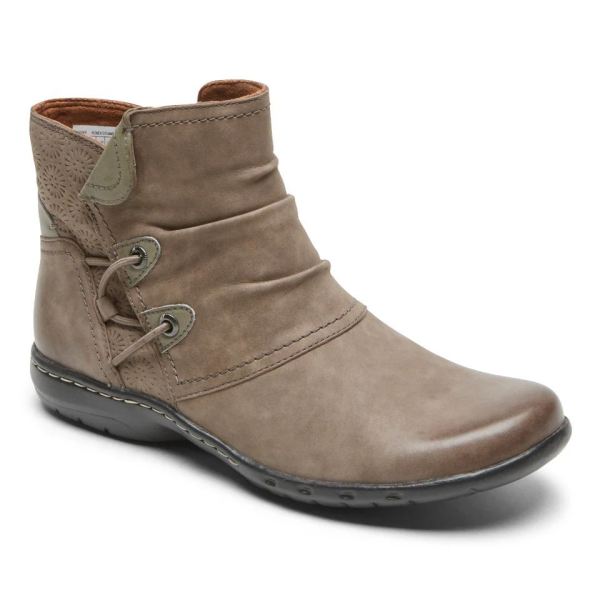 COBB HILL | WOMEN'S PENFIELD RUCHED BOOT-STONE NUBUCK