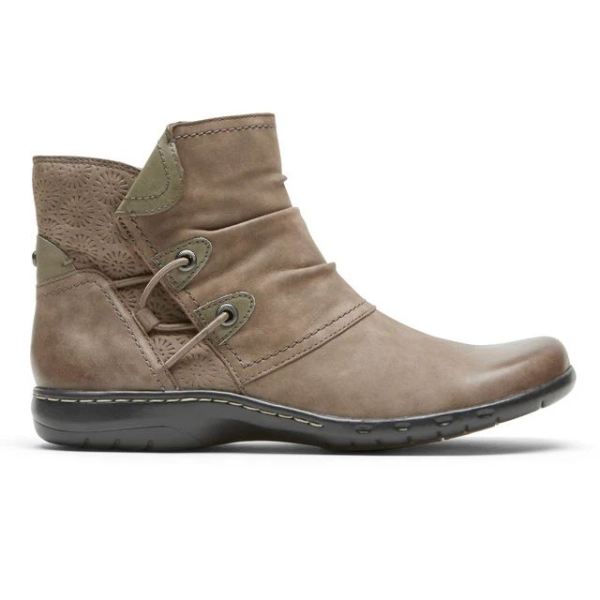 COBB HILL | WOMEN'S PENFIELD RUCHED BOOT-STONE NUBUCK