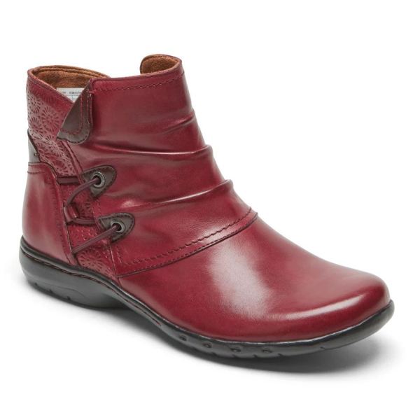 COBB HILL | WOMEN'S PENFIELD RUCHED BOOT-RED LEATHER