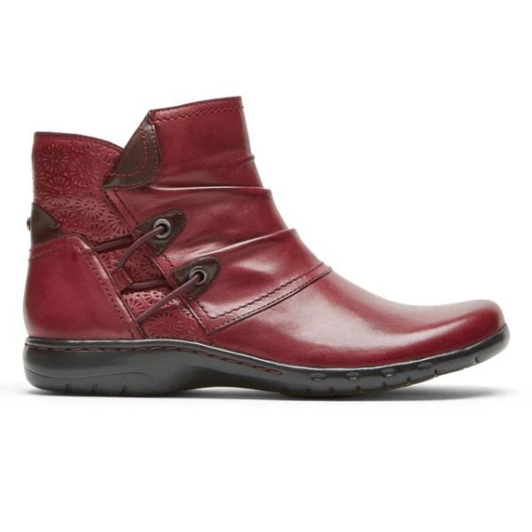 COBB HILL | WOMEN'S PENFIELD RUCHED BOOT-RED LEATHER