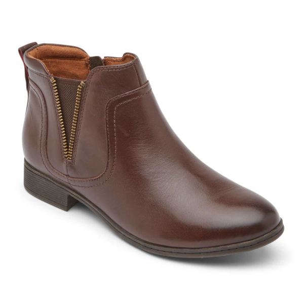 COBB HILL | WOMEN'S CROSBIE GORE BOOTIE-BROWN LTHR